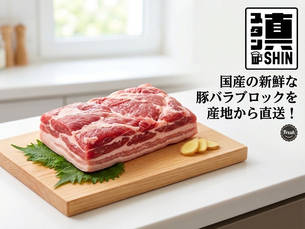 国産の新鮮な豚バラブロックを産地から直送！